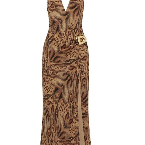 Runaway The Label Mabella Halter Maxi Dress (Mendez Brown) — NWT — XS - Picture 3 of 13